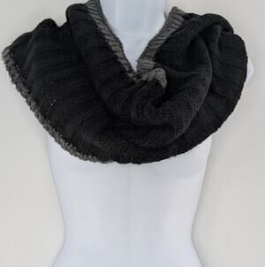 Free Press Black Soft Knit Infinity Scarf